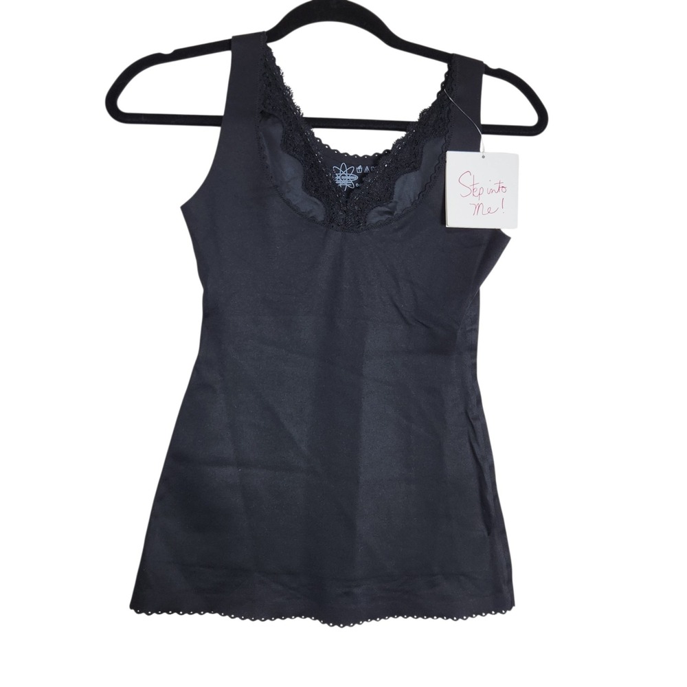 Soni Slimmers by Kathy Ireland Black Lace Trim Shapewear Camisole Tank Small
